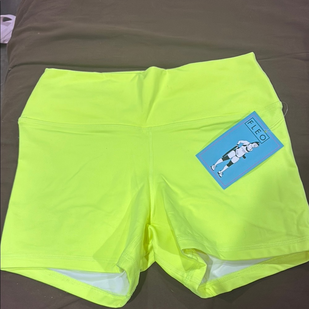 Fleo Women's Vibrant Lime Athletic Shorts